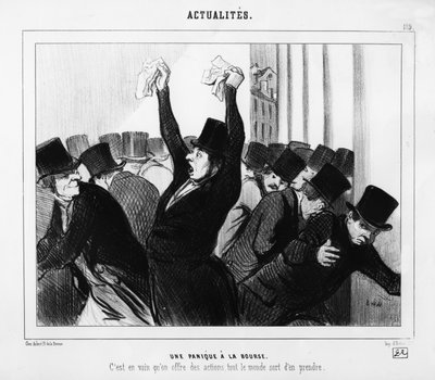 A Panic at the Stock Exchange by Honoré Daumier